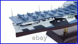 1/1000 WWII US Aircraft Carrier Ticonderoga-class Cruiser CV-14 Model Toy Withbase