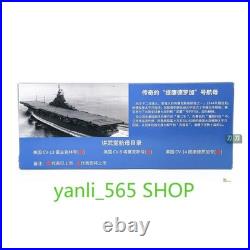 1/1000 WWII US Aircraft Carrier Ticonderoga-class Cruiser CV-14 Model Toy Withbase