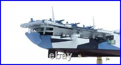 1/1000 WWII US aircraft carrier USS Franklin CV-13 Model Ornament Gift Withbase