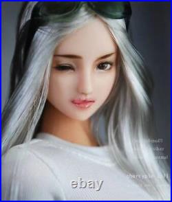 1/6 Beauty Girl Long Silver Hair Head Sculpt Fit 12'' TTL CG HT OB Figure Body