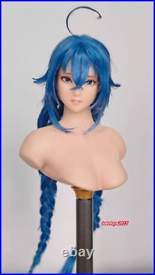 1/6 Cosplay Beauty Girl Blue Hair Head Sculpt Fit 12'' Female TBL UD LD Figure