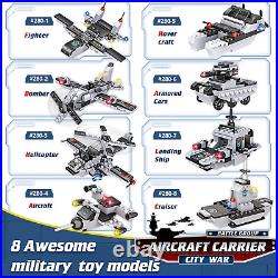 1320 Pieces Aircraft Carrier Building Blocks Set, Military Battleship Model Toy