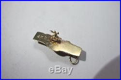 14k Gold Vintage Aircraft Carrier Navy Ship Charm Pendant Yellow Gold Naval