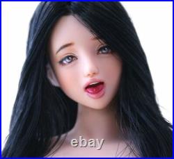 16 Anime Girl Black Hair WithTongue Out Head Sculpt Fit 12'' PH UD LD Figure Body