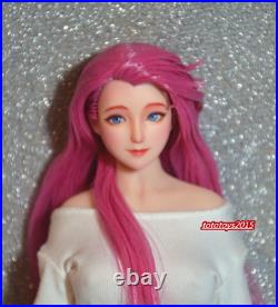 16 Beauty Girl Cosplay Pink Hair Head Sculpt Fit 12'' Female PH UD LD Figure