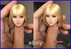 16 Beauty Girl Short Yellow hair Head Sculpt Fit 12'' Female PH UD LD Body Toy