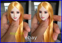 16 Beauty Girl Yellow Hair Smile Obitsu Head Sculpt Fit 12'' Female PH UD Body