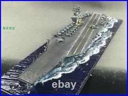 1700 Scale Built USS Sea Ship Model Nimitz Aircraft Carrier Water Line Diorama