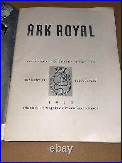 1942 HMS Ark Royal Aircraft Carrier Booklet Account Of Her Achievement