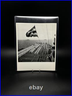 1944 US Navy Aircraft Carrier Photo American Flag by Steichen PSA Type 1