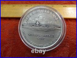 1960 U. S. S. Enterprise World's Largest Nuclear Aircraft Carrier Silver Medal