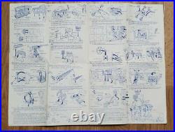 1985 GI Joe USS FLAGG Aircraft Carrier Original Parts Blueprints Lot Incomplete