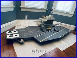 1985 GI Joe USS Flagg Aircraft Carrier withKeel Haul And Blueprints 99%! ARAH