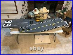 1985 GI Joe USS Flagg Aircraft Carrier withKeel Haul v1 99% NICE! ARAH