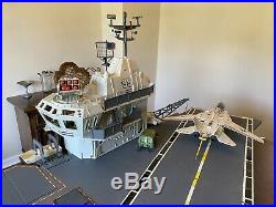 1985 Vintage GI Joe USS Flagg Aircraft Carrier & Skystriker NICE! Near Complete