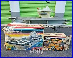1985 Vintage GI Joe USS Flagg Aircraft Carrier in box built as shown-GOOD Extras