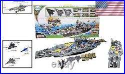 33 Inch Aircraft Carrier with Assorted Fighter Jets, 10 Army Soldiers & Vehicles