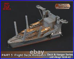 3D-WILD 1350 Japan IJN Aircraft Carrier Akagi Hangar & Deck Model Kit Full Set