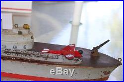 70 YRS OLD Rare WWII Keystone Aircraft Carrier Ship 15 with airplane GREAT