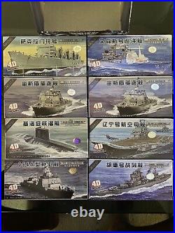 8pcs/set 4D Not Assembled Battle Ship Aircraft Carrier Submarine