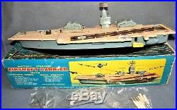 AIRCRAFT CARRIER with MULTI-ACTIONS 1950's JAPAN by LOUIS MARX Co. NM/OB