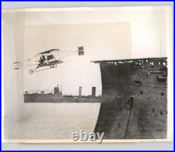 AVIATION Eugene Ely FIRST FLIGHT From Aircraft Carrier Deck 1910 Phot 1943 Print