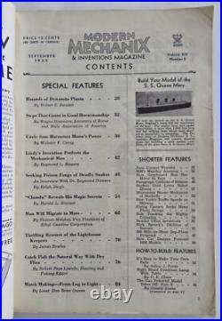 Aircraft Carrier Zeppelin airplane fantasy 1933-5 Moon Solar Power Lot x 3 mags Aircraft Carrier Zeppelin airplane fantasy 1933-5 Moon Solar Power Lot x 3 mags