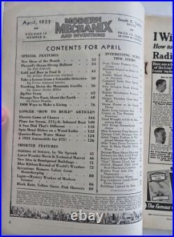 Aircraft Carrier Zeppelin airplane fantasy 1933-5 Moon Solar Power Lot x 3 mags Aircraft Carrier Zeppelin airplane fantasy 1933-5 Moon Solar Power Lot x 3 mags