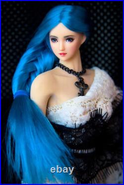 Blue Braids Female Pale OB27 Head Carving 1/6 Scale Custom Female Head Model Toy