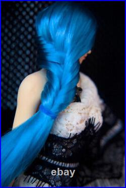 Blue Braids Female Pale OB27 Head Carving 1/6 Scale Custom Female Head Model Toy