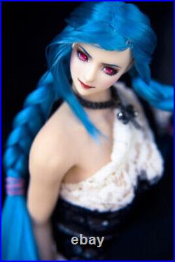 Blue Braids Female Pale OB27 Head Carving 1/6 Scale Fit 12 PH UD LD Figure Body