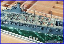 Built Ijn Junyo & Kiso Ww2 Aircraft Carrier 1/700 Ship Model In Display Case
