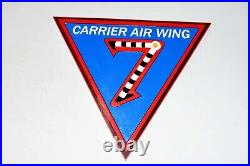Carrier Air Wing CVW-7 Wood Plaque, Navy, 14, Mahogany