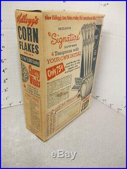 Cereal box 1940s Kellogg's CF FULL silverware aircraft carrier rocket launch