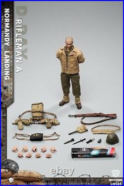 Crazy Figure 1/12 WWII Normandy Rifleman A US Rangers On D-Day Figure Doll LW014