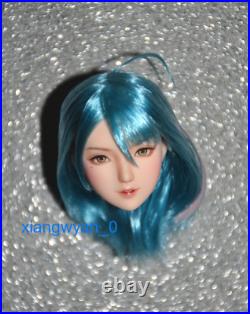 Customize 1/6 OB Beauty Girl Head Sculpt Blue Hair Fit 12'' PH UD LD Figure Body