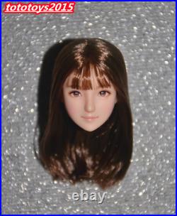 Customize 1/6 Pure Beauty Girl Head Sculpt Red Long Hair Fit 12'' /PH/HT/UD Body