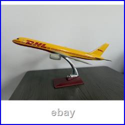 DHL Freight Carrier Aircraft Model Yellow Red Desk Display with Stand and Box