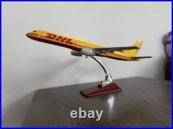 DHL Freight Carrier Aircraft Model Yellow Red Desk Display with Stand and Box