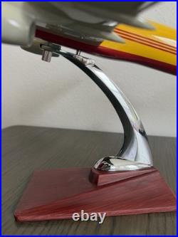 DHL Freight Carrier Aircraft Model Yellow Red Desk Display with Stand and Box