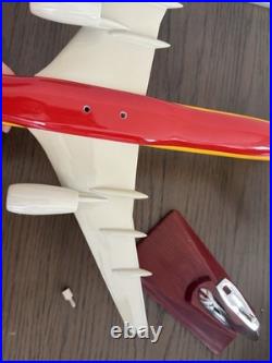 DHL Freight Carrier Aircraft Model Yellow Red Desk Display with Stand and Box