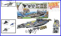 Deluxe 33 Aircraft Carrier with Fighter Jets, Soldiers & Rotating Artillery