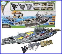 Deluxe 33 Aircraft Carrier with Fighter Jets, Soldiers & Rotating Artillery