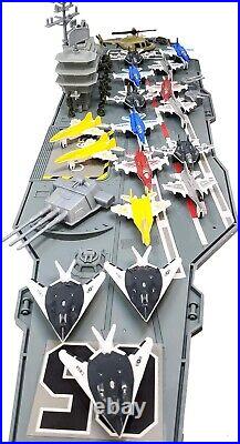 Deluxe 33 Aircraft Carrier with Fighter Jets, Soldiers & Rotating Artillery