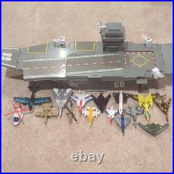 Diecast Toy Plane LOT 15 With Aircraft Carrier Military Planes