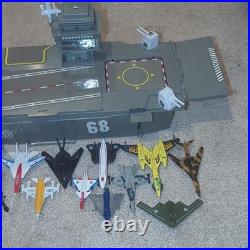 Diecast Toy Plane LOT 15 With Aircraft Carrier Military Planes