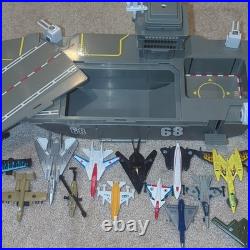 Diecast Toy Plane LOT 15 With Aircraft Carrier Military Planes
