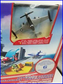 Disney Planes Aircraft Carrier Playset Includes Dusty Crophopper Figure, HTF New