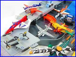 Disney Planes Cars Lot Aircraft Carrier Diecast Plastic USS Flysenhower Playset