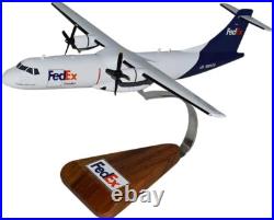 FedEx Express ATR-72 Freighter Desk Top Display Wood Model 1/72 SC Airplane New